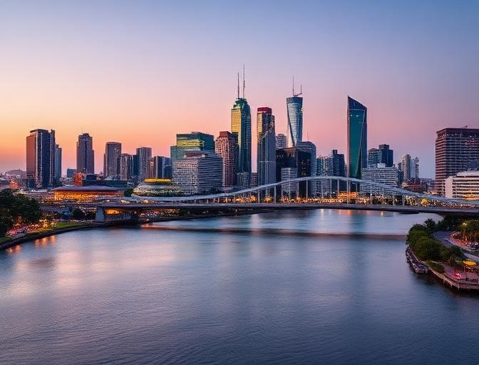 Brisbane city and river with Story Bridge