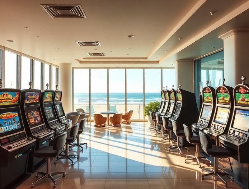 Gold Coast Oceanside Gaming Room with beach vibe and slot machines
